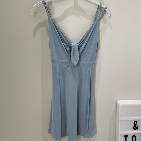 baby blue romper with a tie front - Picture 1 of 1